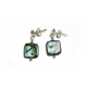 Square Paua Shell Drop Earrings 